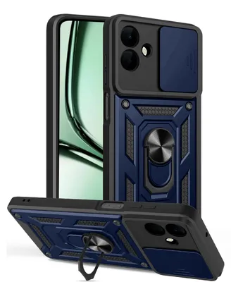 Produktbild von Outdoor Panzer Hülle für Samsung Galaxy A07 mit Kameraschutz Ringhalter Blau