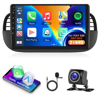 Zdjęcie produktu dla Radio samochodowe do FIAT 500 (2007-2015), 2 GB + 64 GB, GPS, Bluetooth, radio FM