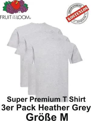 Obrázek produktu pro balení 3er/5er/10er Fruit of the Loom Super Premium T Shirt S M L XL 2XL 3XL M Heather Grrey 3