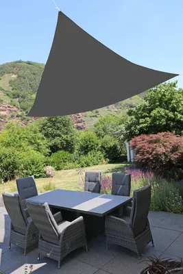 Produktbild von GO-DE Textil, Sonnensegel Dreieck, Einzelset, Farbe: anthrazit, Maße ca.: 500 cm x 500 cm x 500 cm