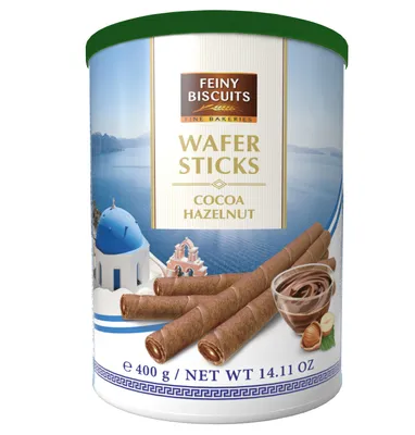Produktbild von Feine Kekse Kakao-Nuss-Waffelröllchen 400 g