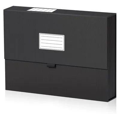Immagine prodotto di Cartellina a 13 scomparti, formato A4, con chiusura magnetica, in cartone, colore nero