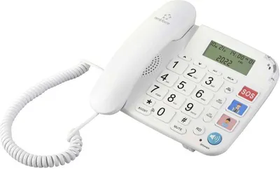 Produktbild von Renkforce RF-DP-400 Schnurgebundenes Seniorentelefon Freisprechen LC-Display Weiß