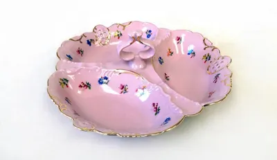 Produktbild von Kabaret trojdílný vykrajovaný, růžový porcelán, 23 cm