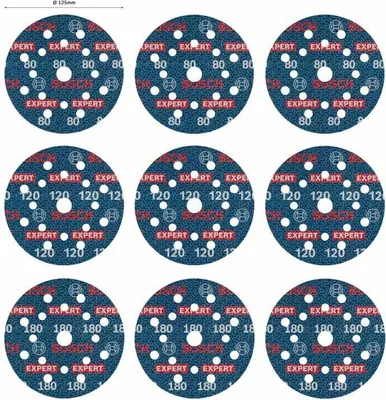 Obrázek produktu pro Bosch O780, Brusný kotouč, Nátěr, Ocel, Dřevo, Modrá, Kulatý, 12,5 cm, 12,5 cm