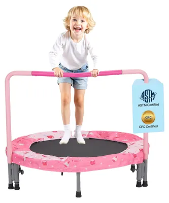 Immagine prodotto di VEVOR trampolino per bambini all'aperto 91,44 cm trampolino pieghevole trampolino da giardino per bambini, regalo di compleanno per bambini da 3 anni 100 kg capacità di carico rosso