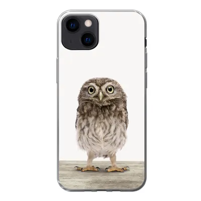 Produktbild von MuchoWow® Handyhülle Schutzhülle Hülle für iPhone 13 Eule - Braun - Eulenküken - Kinder - Jungen - Mädchen Silikon Softcase Handy Hülle - Karteninhaber