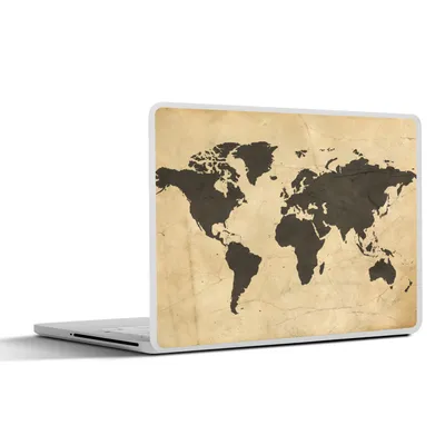 Produktbild von MuchoWow® Laptop Aufkleber Sticker Cover Weltkarte - Sepia - Vintage - Braun 36.5x27.5 cm - Laptop-Sticker