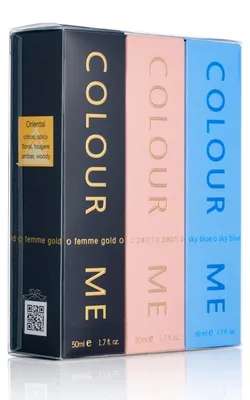 Image de COLOUR ME 50ml Triple Packs FEMME SKY BLUE/GOLD/PEARL eau de parfum pour femmes 3x50ml