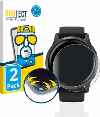 Produktbild von 2x BROTECT Fullscreen Schutzfolie für Garmin Venu 2 Displayschutz Folie Fullcover Matt Entspiegelungsfolie