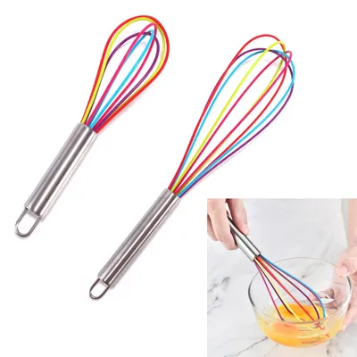 Silikon-Schneebesen-Set, 2-teilig, bunt, 20,5 cm und 27,5 cm