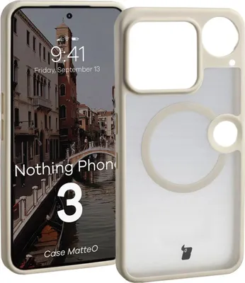 Produktbild von Handyhülle mit Magnetring für Nothing Phone (3), Bizon Case MatteO, Getönt-Beige
