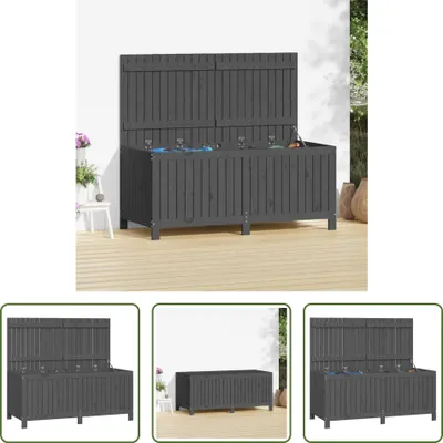 Image de The Living Store Coffre de jardin Gris 147x68x64 cm Pin massif