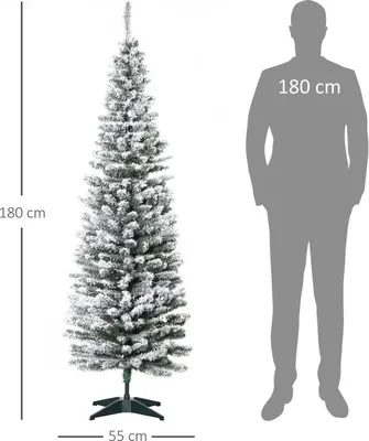 Produktbild von Künstlicher Weihnachtsbaum, 210 cm, beschneite PVC-Zweige, klappbar, Metallständer, Grün/Weiß