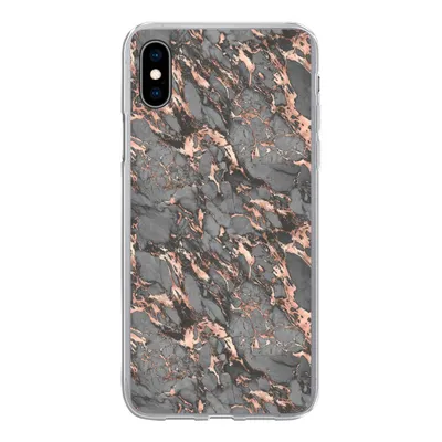 Produktbild von MuchoWow® Handyhülle Schutzhülle Hülle für iPhone Xs Marmor - Rose - Grau - Muster Silikon Softcase Handy Hülle - Handytasche