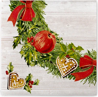 Produktbild von Airlaid Serviette Advent, 40 x 40 cm, 50 Stück - Mank - Weihnachten Adventskranz