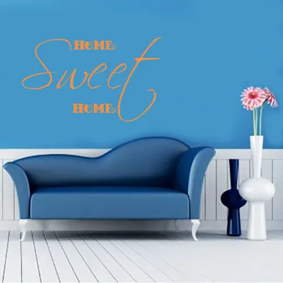 Produktbild von Wandtattoo - Wandaufkleber - Wandtattoo "Home Sweet Home" - 60cm x 36cm orange - Dekoration Küche Wohnzimmer Wand