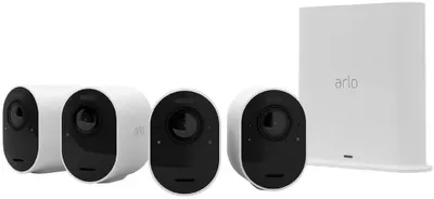 Produktbild von Arlo Ultra 2 Überwachungskamera außen, 4er Set weiß, IP-Sicherheitskamera, Draußen, Kabellos, Amazon Alexa & Google Assistant, FCC, CE, IC, EuP1275, WERCS, Wand