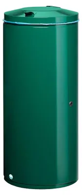 Produktbild von Abfallsammler mit Einflügeltür + Doppelbart-Schloss | 120 Liter, HxBxT 98x44x44cm | Verzinkter Stahl | Grün