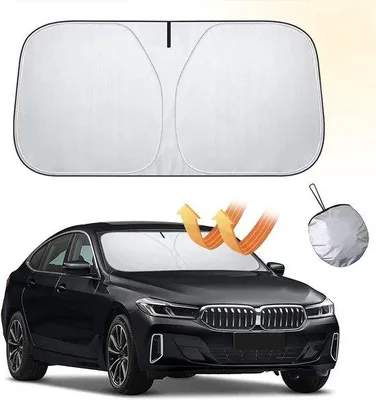 Image de Pare-soleil pour l'intérieur de la voiture, 140 x 70 cm, protection UV, parasol pliable