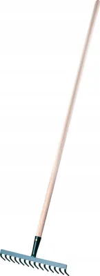 Immagine prodotto di KADAX rastrello in metallo con manico in legno "Vagen", rastrello per giardino, attrezzo da giardino, rastrello da giardino, verde, 14 denti