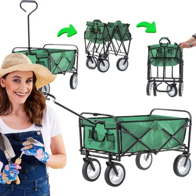Produktbild von FALTBARER Transportwagen, Gartentrolley bis 70 kg, Strandtrolley, Touristentrolley