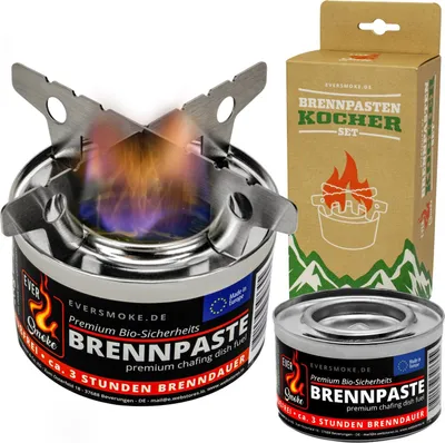 Produktbild von Eversmoke Notkocher für Brennpaste Spiritusbrenner/Kreuzständer, Set