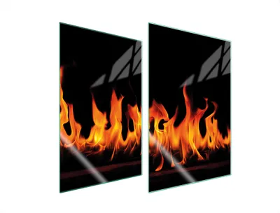 Immagine prodotto di Piastre copri fornelli 2 pezzi 35x52 Copri piano cottura in Vetroceramica tagliere in vetro fuoco nero