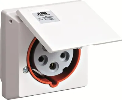 Imagen del producto de Conector empotrable CEE de 16 amperios, 5 polos (3P+N+PE), hembra, codificación 6h, color rojo, 380/415V, frecuencia 50 y 60Hz - 1 unidad