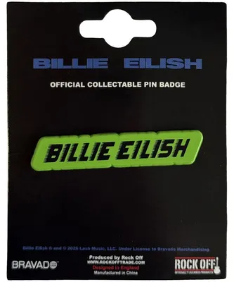 Produktbild von Billie Eilish - Rennfahrerlogo-Abzeichen, Nadel RO15505 (Einheitsgröße) (Grün/Schwarz)
