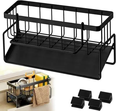 Produktbild von Famanu Spülbeckenhalter und Küchen-Schwamm-Organizer - langlebiges Material - multifunktional - für Küche und Arbeitsflächen