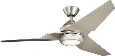 Obrázok produktu pre Stropný ventilátor 152 cm s LED svetlom 18 W na diaľkové ovládanie matný nikel / strieborná Jade Kichler