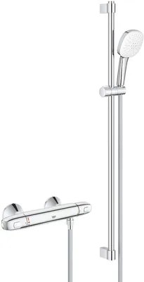 Produktbild von Grohe Thermostat-Brausebatterie Grohtherm 1000 348245 mit Brausegarnitur 900mm chrom
