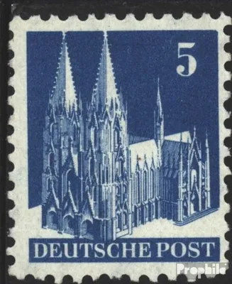 Produktbild von Briefmarken Bizone (Alliierte Besetzung) 1948 Mi 75W I B mit Falz Bauten