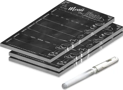 Produktbild von PRICARO Essensplaner "Chalkboard", magnetisch, A5, 25 Blatt, 3 Stück
