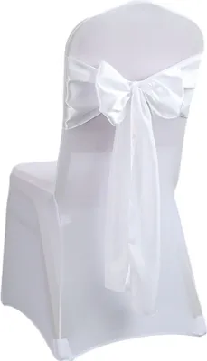 Produktbild von CANDeal 10-teiliges Set Satin Stuhl Schärpen Bögen für Hochzeit Empfang- Universal Stuhl Back Tie Supplies, keine Stuhlabdeckungen(Weiß)