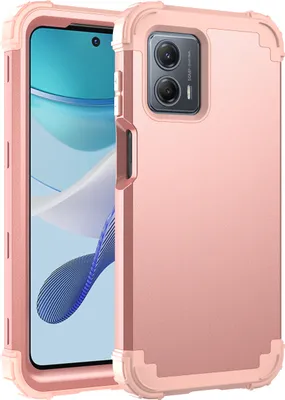 Produktbild von Handyhülle für Motorola Moto G 5G 2023 Hybrid 3 in 1 PC TPU Stossfest Robust Hülle Roségold