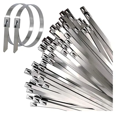 Produktbild von Edelstahl Kabelbinder 4,6 x 300 mm (100 Stück) 304 Edelstahl Kabelbinder Metall,Maximale Zugfestigkeit 130 KG,UV Beständig,hohe Festigkeit,für Industrie,Auspuffaufwicklung, Kabelbündelung