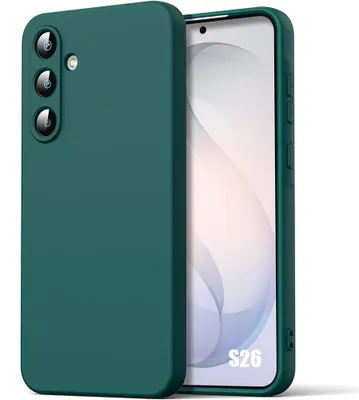Image de Coque pour Samsung Galaxy S26, Protection Silicone Liquide Ultra Fine Léger Antichoc - Vert Nuit