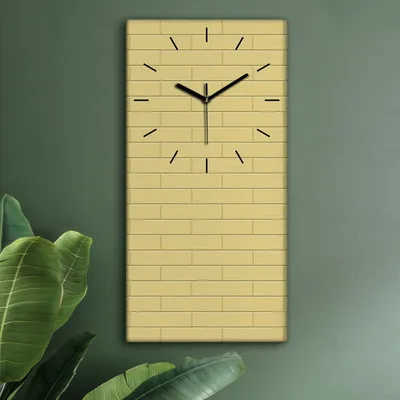 Produktbild von Wohnzimmer Leinwand Uhr Geräuschlos Küche 30x60 Farbige, Ziegel, Textur, Abstrakt, schwarze Zeiger