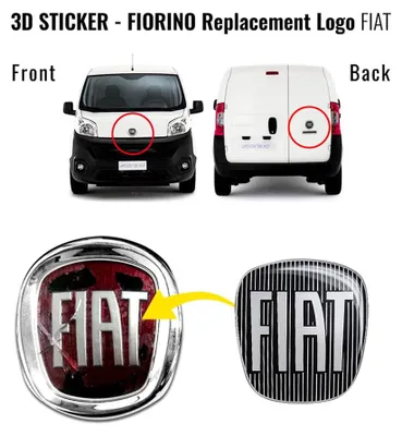 Productafbeelding van FIAT 14188C 3D-sticker logo voor FIAT Fiorino, zwart, 90 x 81 mm
