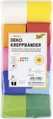 Produktbild von Folia Krepppapier Dekobänder farbsortiert/qm 10 Rollen