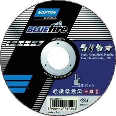 Immagine prodotto di Disco da taglio NORTON "Blue Fire" metallo Inox, alta conduttività