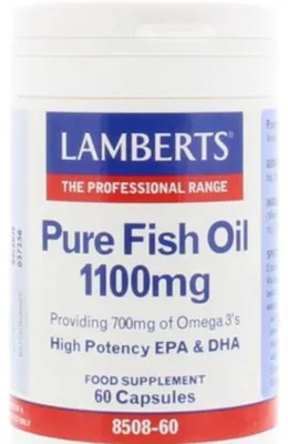 Productafbeelding van Lamberts Pure Visolie 1100Mg Omega 3 (60 capsules)