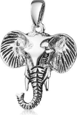 Produktbild von MATERIA by Matthias Wagner Kettenanhänger Elefant Kopf 925 Sterling Silber oxidiert KA-187