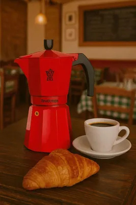 Immagine prodotto di Caffettiera italiana Pezzetti Italexpress, alluminio, 6 tazze, rossa