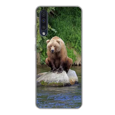Produktbild von MuchoWow® Handyhülle Schutzhülle Hülle für Samsung Galaxy A50 Bär - Stein - Tier Silikon Softcase Handy Hülle - Mobiltelefonhülle