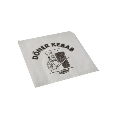 Produktbild von Döner-Kebab-Tüten, Pergament-Ersatz 16 cm x 16 cm weiss fettdicht