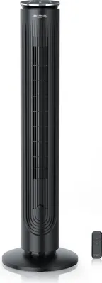 Produktbild von Brandson Turmventilator mit Fernbedienung, 2in1 Standventilator 105cm, 40W, Aromafach, 80° Oszillation, Timer, 4 Modi, 5 Geschwindigkeitsstufen, LED-Display, ECO-Mode