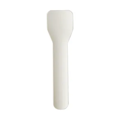 Produktbild von 100x PAPSTAR 'pure' Eislöffel Eisspatel Papier Karton  9,5 cm weiss